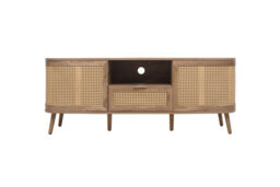Rattan Tv Entertainment Unit Curved Oak Cabinet Birlea Sark - thumbnail 8