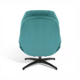Velvet Teal Brenna Swivel Armchair With Footstool - thumbnail 4