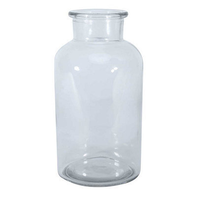 Bloom Apothecary Jar Vase - Clear Hand-Blown Glass Vase For Fresh Or Artificial Flower Stem Bouquet Arrangements - Measures 20 X 10Cm - image 1