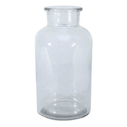 Bloom Apothecary Jar Vase - Clear Hand-Blown Glass Vase For Fresh Or Artificial Flower Stem Bouquet Arrangements - Measures 20 X 10Cm - thumbnail 1