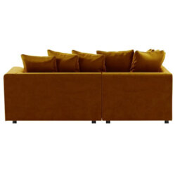 Furnishings For Less UK Brooklyn Plush Velvet 3 To 4 Seater L Shaped Corner Sofa Foam Gold Left Hand Facing - thumbnail 3