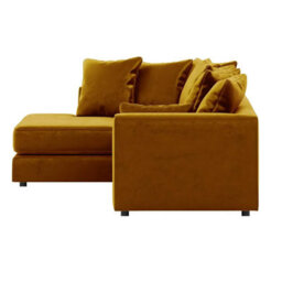 Furnishings For Less UK Brooklyn Plush Velvet 3 To 4 Seater L Shaped Corner Sofa Foam Gold Left Hand Facing - thumbnail 4