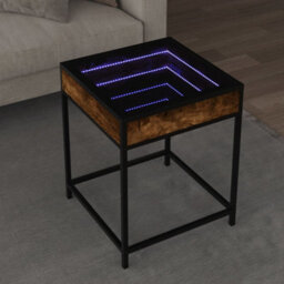 Berkfield Coffee Table With Infinity Led Smoked Oak 40X40X51 Cm - thumbnail 1