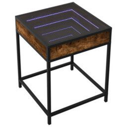 Berkfield Coffee Table With Infinity Led Smoked Oak 40X40X51 Cm - thumbnail 3