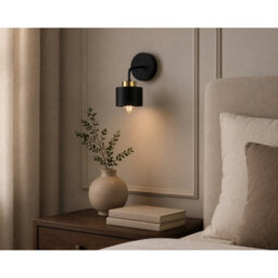 Luminosa Lighting Luminosa Simply Dome Wall Lamp Black, Gold 1X E27 - thumbnail 2
