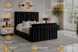 Derwent Tv Bed With Ottoman Gas Lift Storge Silver - thumbnail 6