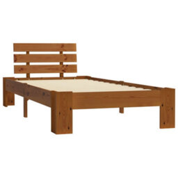 Berkfield Bed Frame Honey Brown Solid Pine Wood 100X200 Cm - thumbnail 2