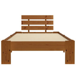 Berkfield Bed Frame Honey Brown Solid Pine Wood 100X200 Cm - thumbnail 3