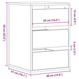 Vidaxl Corner Chest Of Drawers Brown Oak 40X41X58 Cm Engineered Wood - thumbnail 3