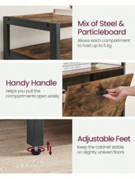LEDREM Shoe Cabinet, High Shoe Storage Cabinet With 3 Folding Doors, In The Hallway For 12-18 Pairs Of Shoes, Space Saving - thumbnail 9