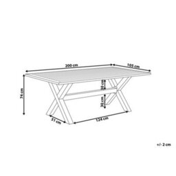Beliani Garden Dining Table Cascais 200 Cm 105 Cm Metal Taupe - thumbnail 3