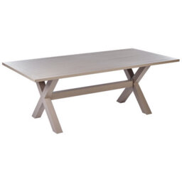 Beliani Garden Dining Table Cascais 200 Cm 105 Cm Metal Taupe