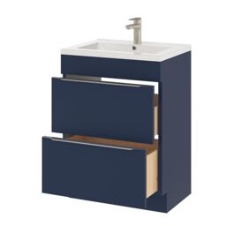 GoodHome Imandra Matt Blue Freestanding Bathroom Cabinet (H) 820mm (W) 600mm - thumbnail 3