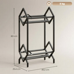 Homcom 50 Cd Storage Rack, 2-Tier Metal Display Rack For Cds, Dvds, Black - thumbnail 3