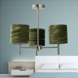 First Choice Lighting Set Of 2 Brea - Antique Brass Light Fittings With Green Velvet Shades - thumbnail 5
