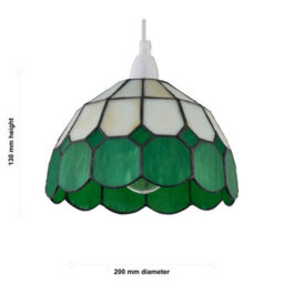 First Choice Lighting Oxford - Green Tiffany Easy Fit Pendant Shade - thumbnail 7