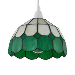 First Choice Lighting Oxford - Green Tiffany Easy Fit Pendant Shade - thumbnail 1