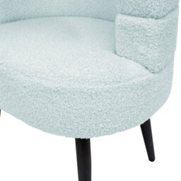 Alivio Blue Sherpa Sofa Chair, Modern Accent Armchair For Living Room, Bedroom, Dining Room & Makeup Vanity, Soft Cushioned Chair - thumbnail 5