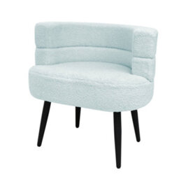 Alivio Blue Sherpa Sofa Chair, Modern Accent Armchair For Living Room, Bedroom, Dining Room & Makeup Vanity, Soft Cushioned Chair - thumbnail 2
