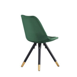Life Interiors Single Green Sofia Ergonomic Modern Dining Chair Upholstered In Velvet, Metal Legs With Gold End Tips - thumbnail 4