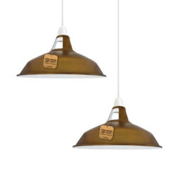 Ledsone Vintage Metal Lamp Shades In A Antique Shades For Ceiling Lights Lampshades , Yellow Brass, 2Pack