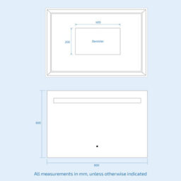 Nes Home 800X600mm Led Bathroom Mirror With Anti-Fog Function, Touch Sensor Switch, Cool White Lighting Vertical & Horizontal - thumbnail 6