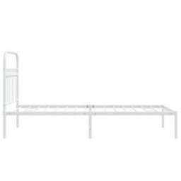 Berkfield Metal Bed Frame Without Mattress With Headboard White 90X190Cm - thumbnail 5