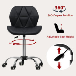 Lassic Vida Designs Geo Black Office Swivel Chair Ukfr Pu Faux Leather - thumbnail 4