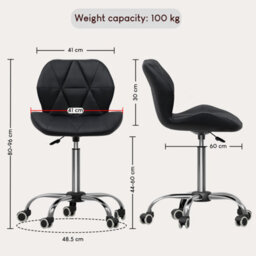 Lassic Vida Designs Geo Black Office Swivel Chair Ukfr Pu Faux Leather - thumbnail 2