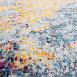 Loomed Navy Blue Ochre Multicolour Distressed Abstract Area Rug 120X170Cm - thumbnail 3