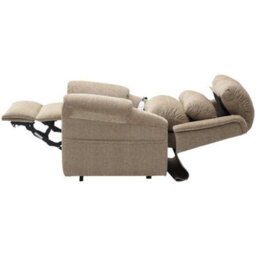 Loops Comfortable Dual Motor Rise And Recline Armchair In Oatmeal Chenille Fabric - thumbnail 4