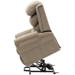 Loops Comfortable Dual Motor Rise And Recline Armchair In Oatmeal Chenille Fabric - thumbnail 5