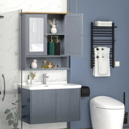 Wall Mounted Bathroom Mirror Cabinet Storage Shelf Unit Cupboard Organizer - thumbnail 3