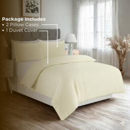 MHG Living Cream Striped Polycotton Duvet Cover Set With Button Fastening - Double - thumbnail 3