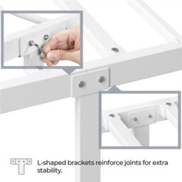 Yaheetech White 4Ft6 Double Metal Bed Frame With Cloud-Inspired Design Headboard - thumbnail 6