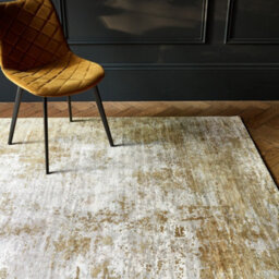 Gold Viscose Easy To Clean Abstract Handmade , Luxurious , Modern Rug For Living Room, Bedroom - 240Cm X 340Cm - thumbnail 1