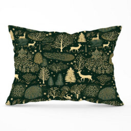 Warren Reed Designer Green Christmas Woodlands Cushions 33Cm X 48Cm - thumbnail 1