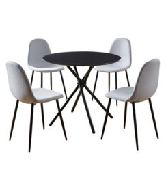 Hallowood Furniture Cullompton Small Round Black Dining Table (0.9M) With 4 Chairs (Cha502-Sgy) - thumbnail 8