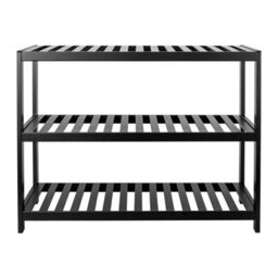 Neo 3-Tier Bamboo Shoe Rack Stand Black Shoe Storage Shelf For Hallway Bedroom Bathroom - thumbnail 4