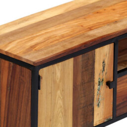 Walplus Tv Cabinet 120X30X40 Cm Solid Reclaimed Wood And Steel - thumbnail 5