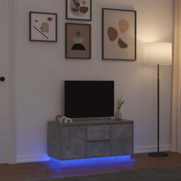 Berkfield Tv Cabinet With Led Lights Concrete Grey 100X41X50 Cm - thumbnail 1