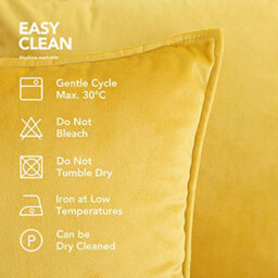 Deconovo Set Of 2 Crushed Velvet Cushion Covers With Invisible Zipper 45Cm X 45Cm Mellow Yellow - thumbnail 6