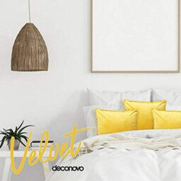 Deconovo Set Of 2 Crushed Velvet Cushion Covers With Invisible Zipper 45Cm X 45Cm Mellow Yellow - thumbnail 5