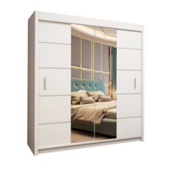 Ie Oslo Wardrobe With Rails & Shelves Sliding Door Wardrobe ( White, 180 Cm ) - thumbnail 1