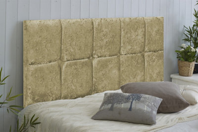 "Adore Designs Monaco Crushed Velvet 6Ft Super King 20"" Headboard -  Gold"