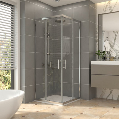 Vruc Square Shower Enclosure 800 X 800 X 1900 mm Chrome - image 1