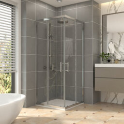Vruc Square Shower Enclosure 800 X 800 X 1900 mm Chrome - thumbnail 1