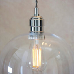 Luminosa Lighting Luminosa Livorno Single Pendant Ceiling Lamp, Bright Nickel Plate, Glass - thumbnail 5
