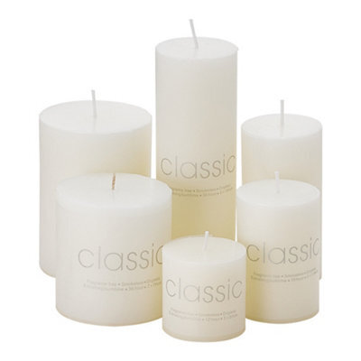 Thehotsale 6Pcs White Candles Set Unscented Pillar Paraffin Wax - image 1