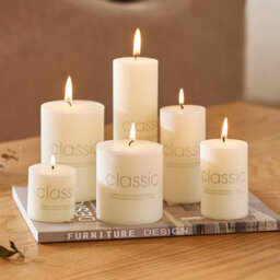 Thehotsale 6Pcs White Candles Set Unscented Pillar Paraffin Wax - thumbnail 2